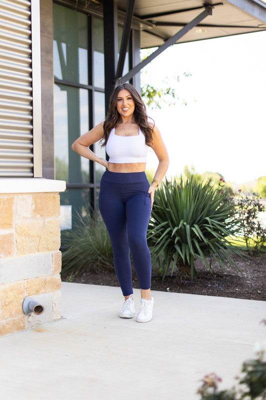 The Riley -7/8 Ankle Length NAVY Leggings Pocket