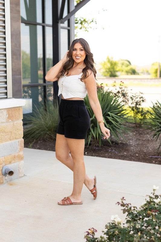 The Chrissy Black Fleece Shorts