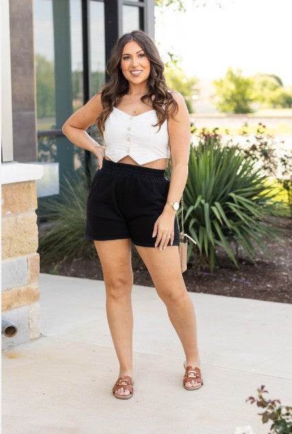 The Chrissy Black Fleece Shorts
