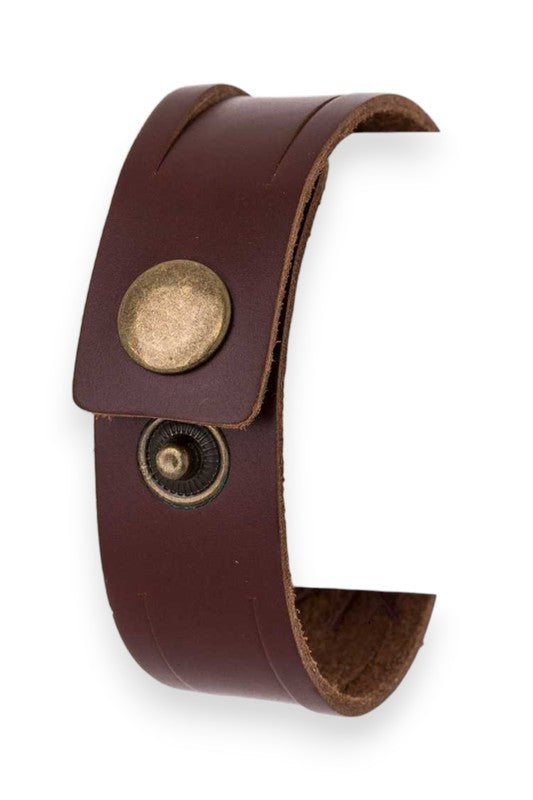 Genuine Druzy Leather Cuff