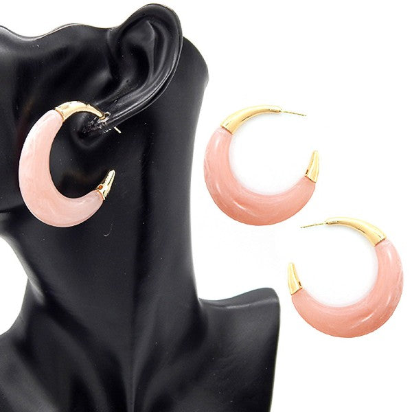 Acetate Stone Fixture Crescent Circle Hoop