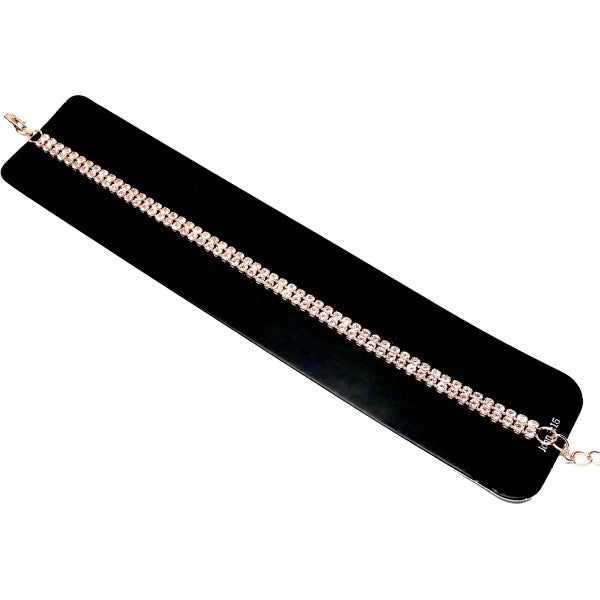 2.5mm 2 Fixed Row CZ Bracelet