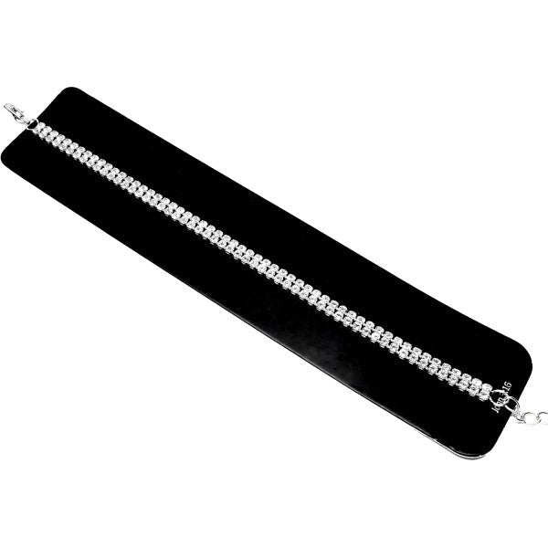 2.5mm 2 Fixed Row CZ Bracelet