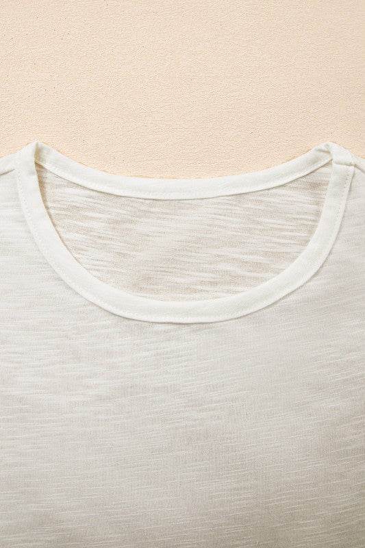 black flutter sleeve cotton top