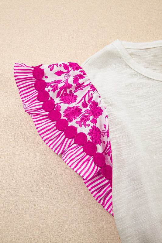 black flutter sleeve cotton top