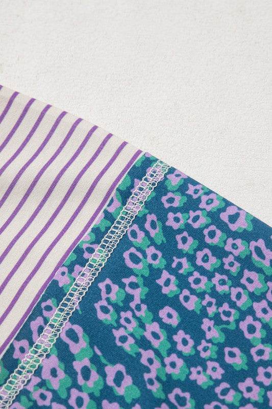 purple stripe cotton shirt top