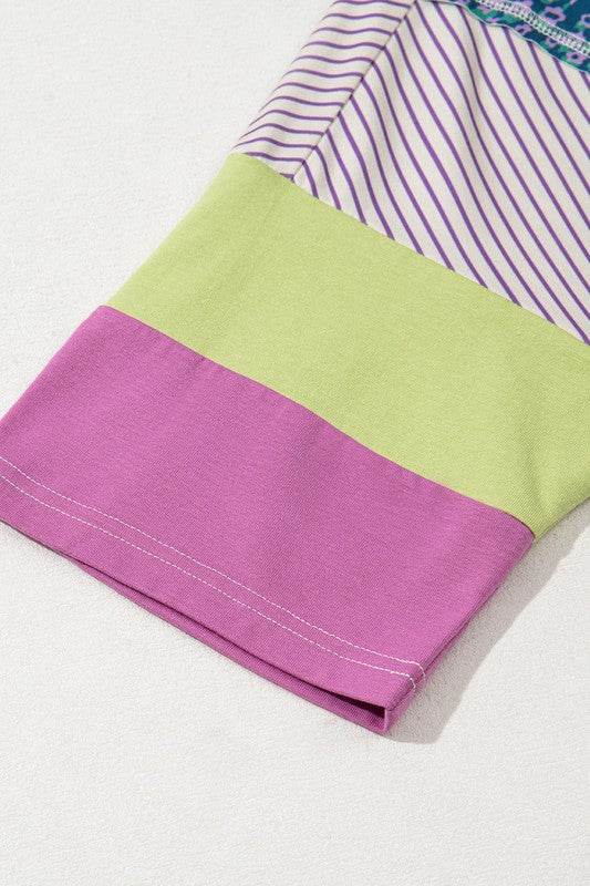 purple stripe cotton shirt top