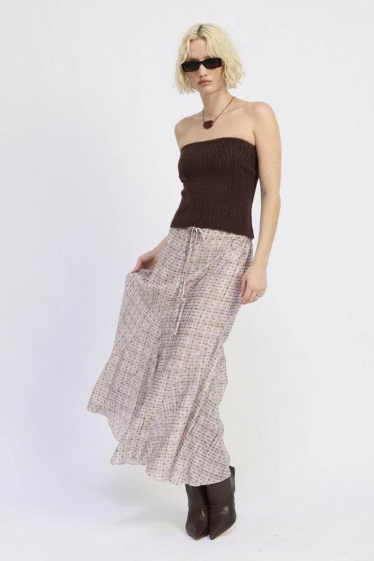 LACE UP TUBE SWEATER TOP