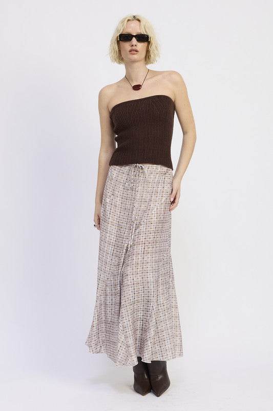 LACE UP TUBE SWEATER TOP
