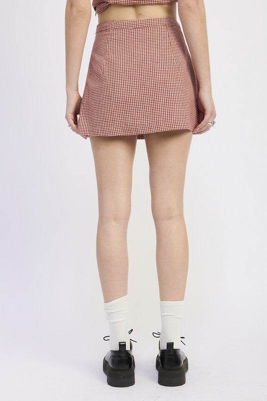 GINGHAM MINI SKIRT