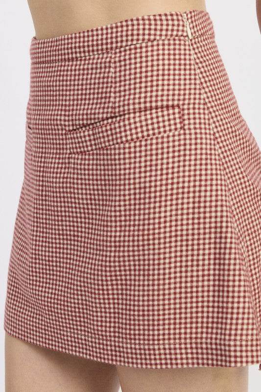 GINGHAM MINI SKIRT