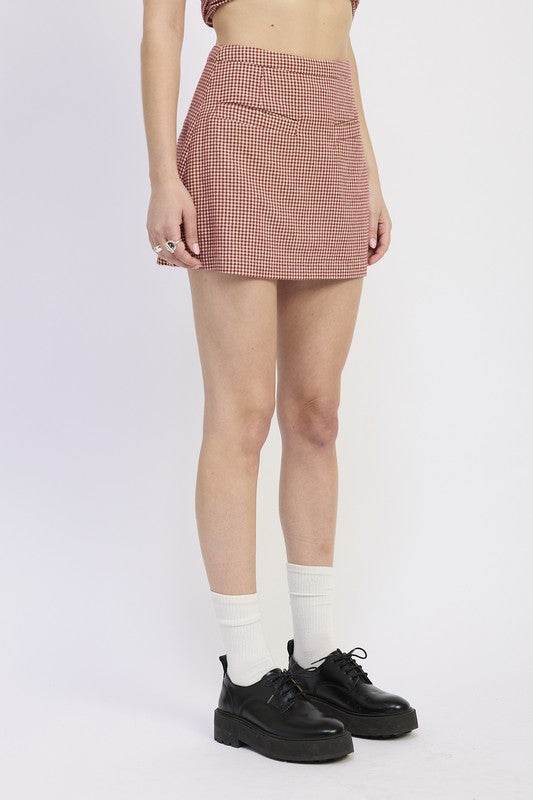 GINGHAM MINI SKIRT