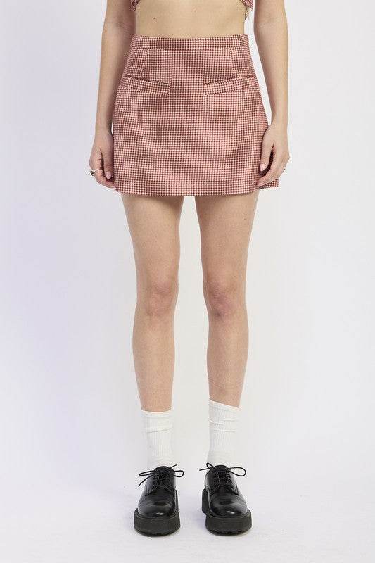 GINGHAM MINI SKIRT