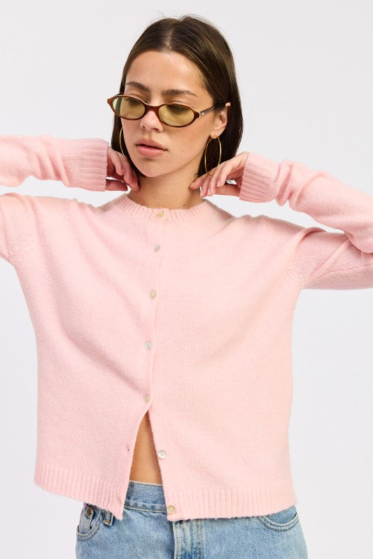 FITTED BUTTON UP CARDIGAN
