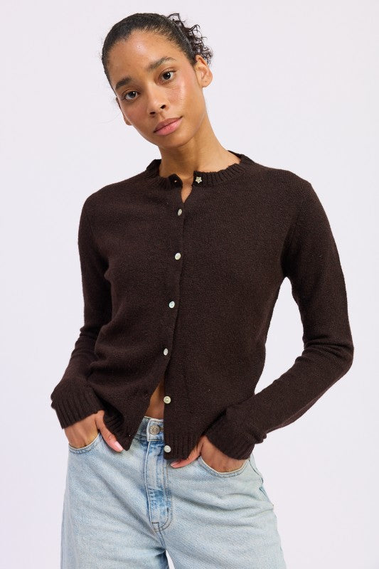 FITTED BUTTON UP CARDIGAN