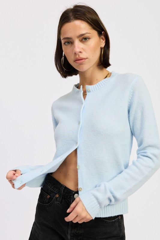 FITTED BUTTON UP CARDIGAN