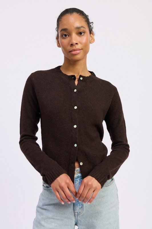 FITTED BUTTON UP CARDIGAN