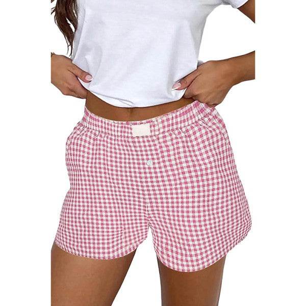 Plaid Gingham Printed High Waist Shorts