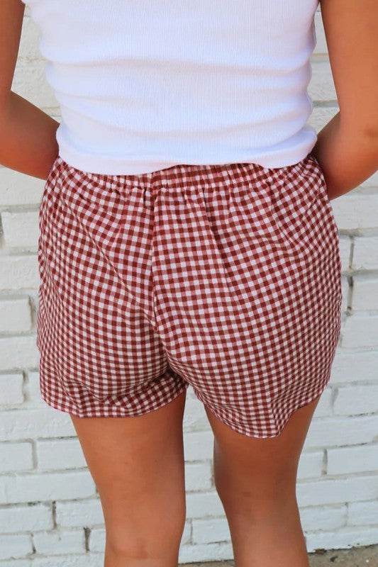 Plaid Gingham Printed High Waist Shorts