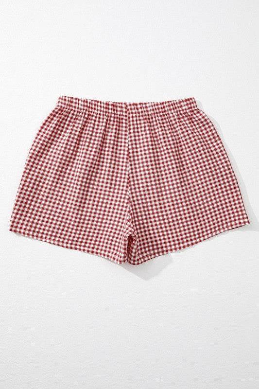 Plaid Gingham Printed High Waist Shorts