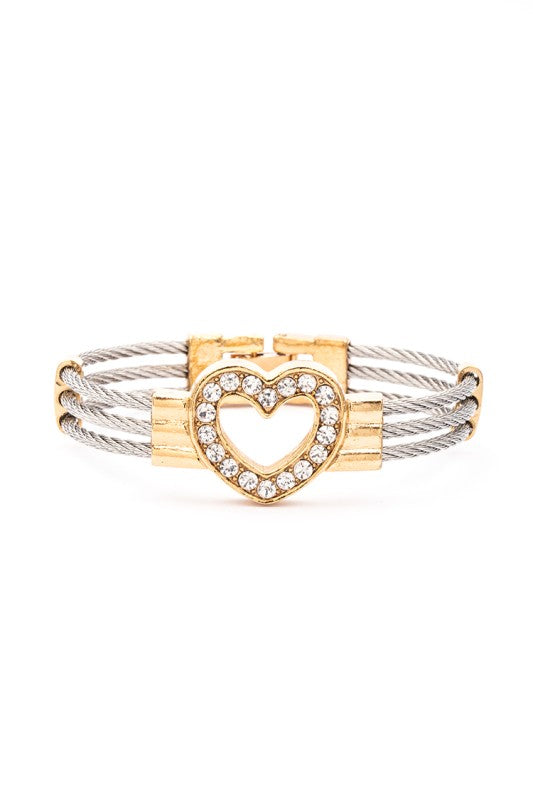 Heart Charm Kid Size Stainless Steel Bracelet
