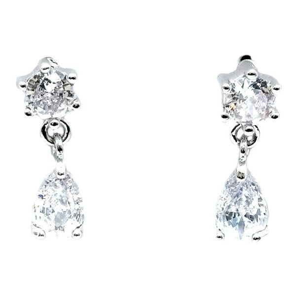Marquise Oval w Crown Crystal CZ Dangle Earrings