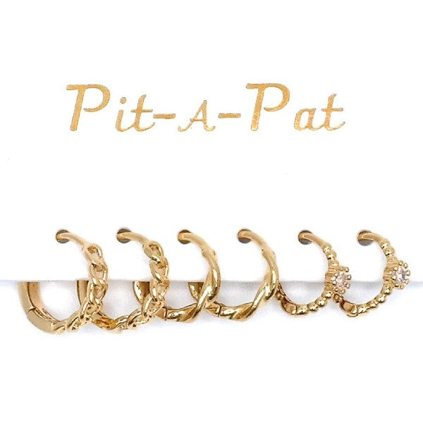 3 Pair Mini Hoop Earrings Set