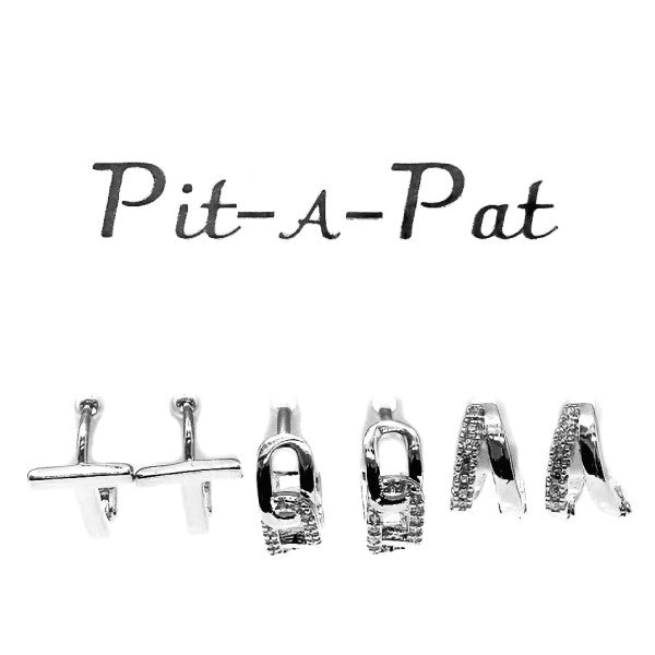 3 Pair Chain Bar Theme Mini Hoop Earrings Set