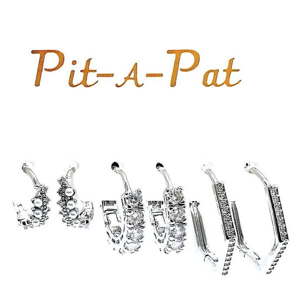 3 Pair Crystal Circle Rhombus Mini Hoop Earrings
