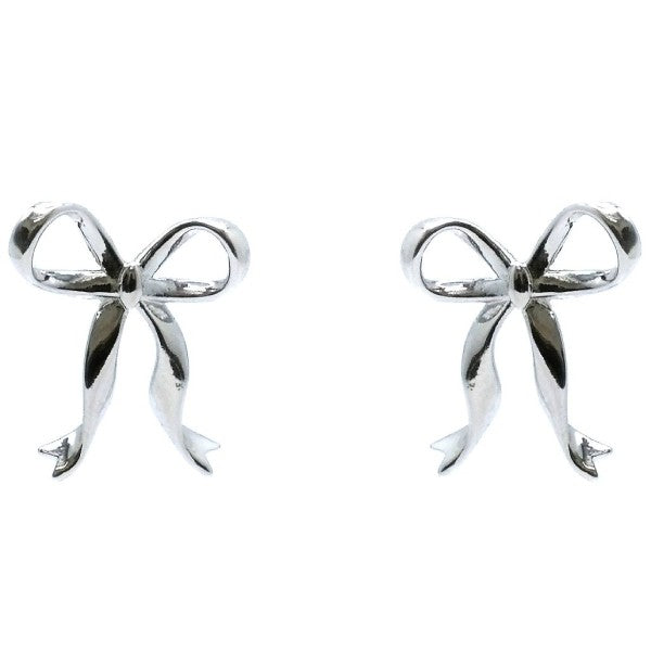 Bold Shine Bow Ribbon Shape Fashion Stud Earrings