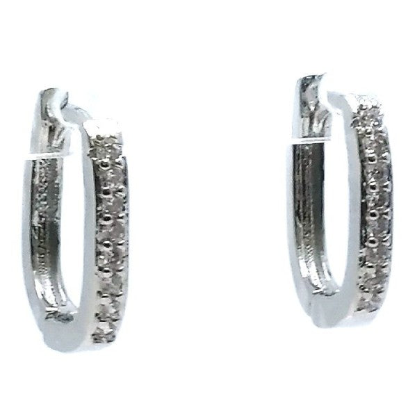 Chic Crystal Side U Shape Mini Hoop Earrings
