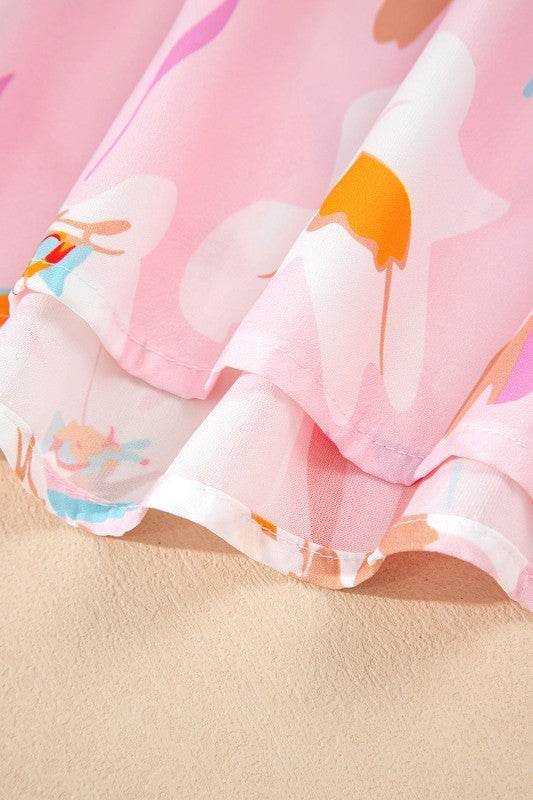 ruffle floral color block louse