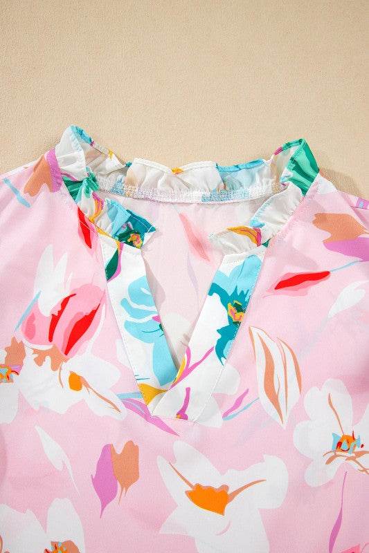 ruffle floral color block louse