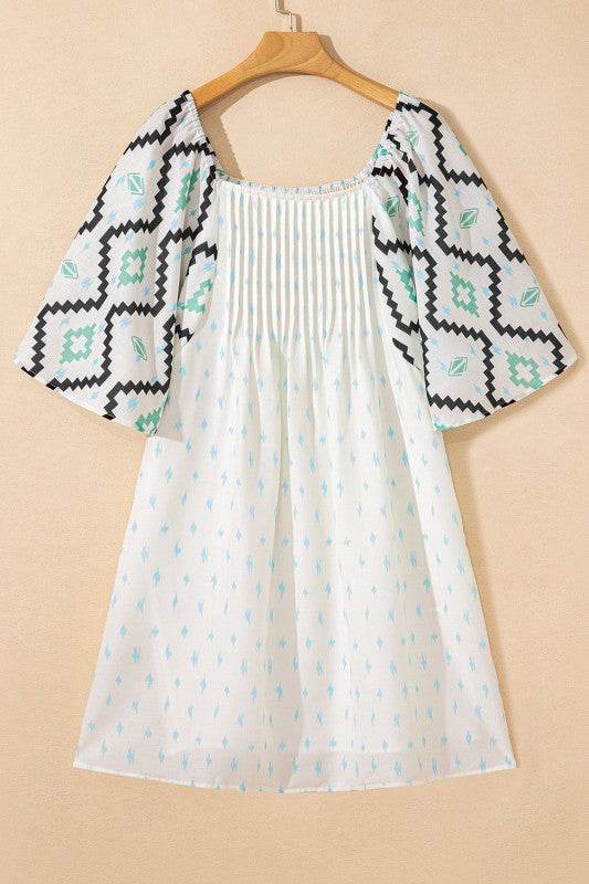 Ivory angel sleeve mini dress