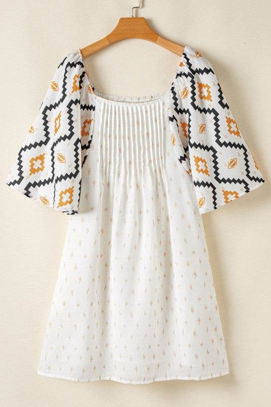 Ivory angel sleeve mini dress