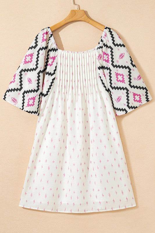 Ivory angel sleeve mini dress