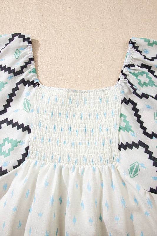 Ivory angel sleeve mini dress