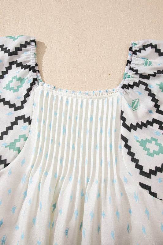 Ivory angel sleeve mini dress
