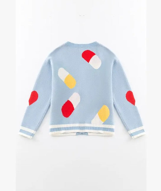 Colorful Capsule Pattern Cardigan