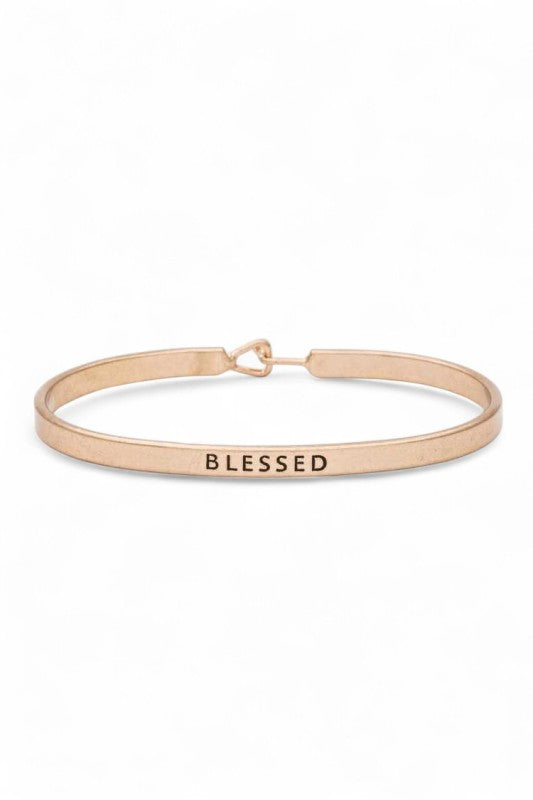 BLESSED Engraved Hook Bangle