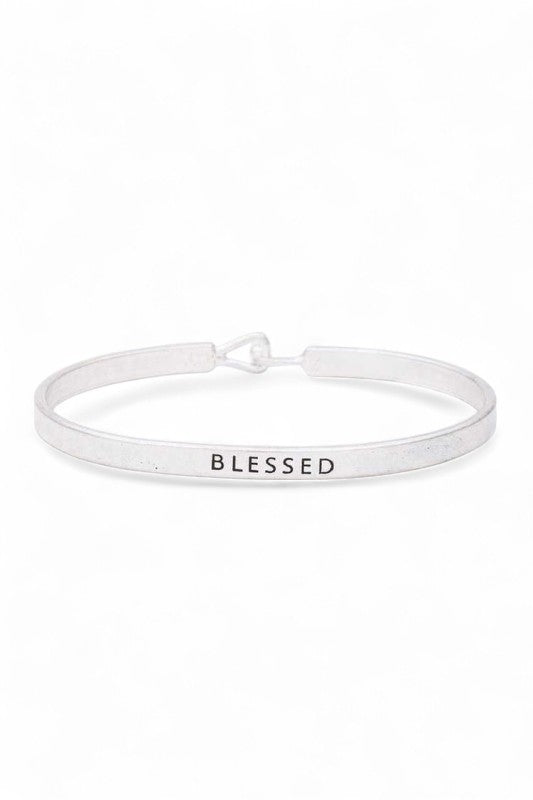 BLESSED Engraved Hook Bangle