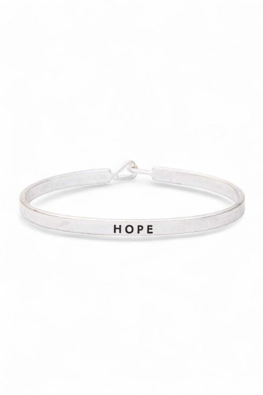 HOPE Engraved Hook Bangle