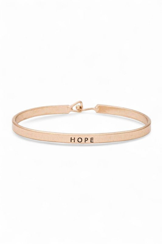 HOPE Engraved Hook Bangle