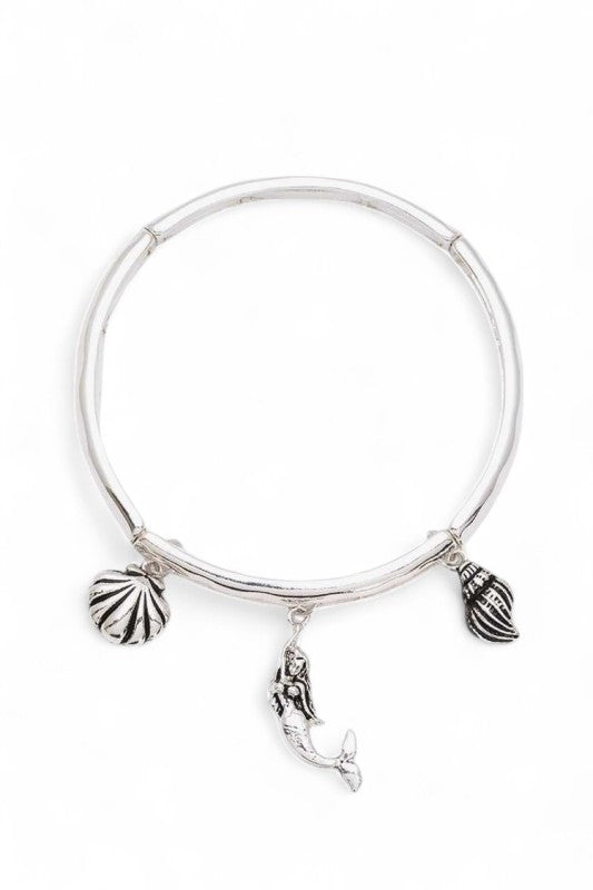 Mermaid Sea Life Mix Charm Stretch Bracelet