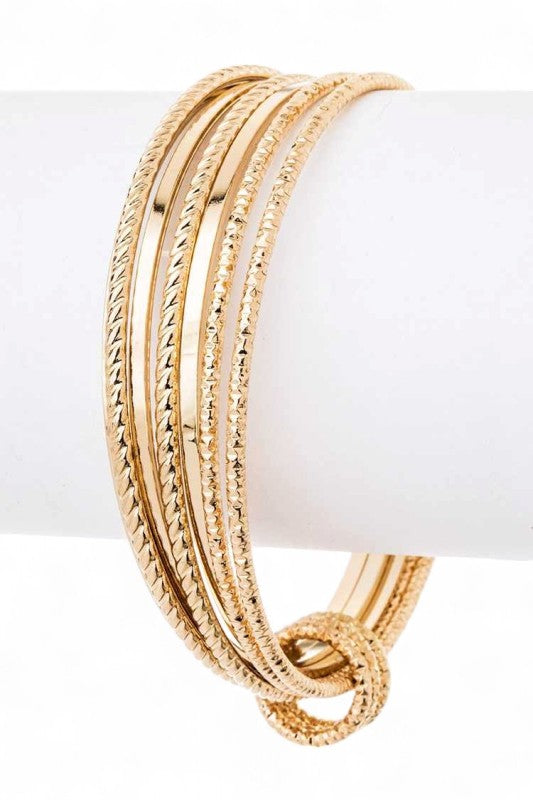 Infinity Loop Mix Tone Bangle Set