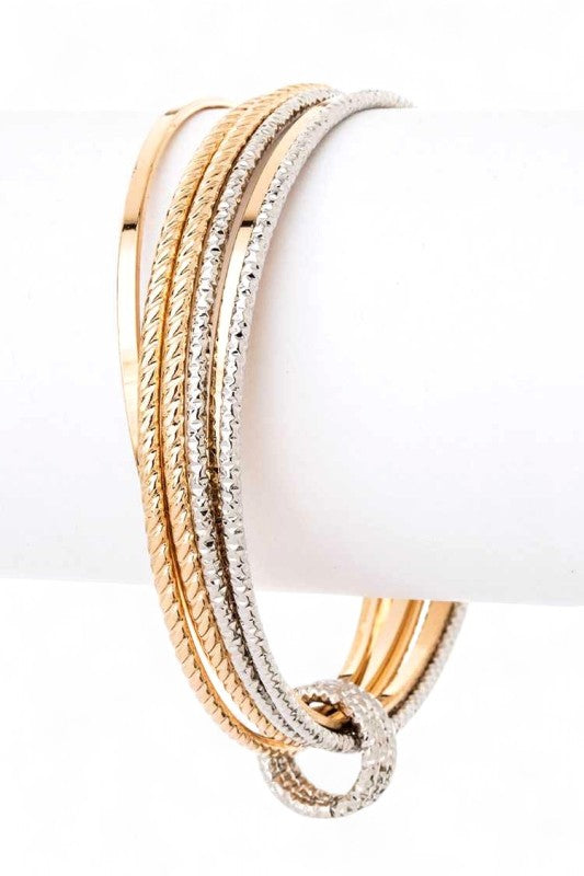Infinity Loop Mix Tone Bangle Set