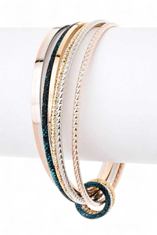 Infinity Loop Mix Tone Bangle Set