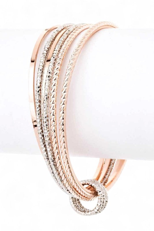 Infinity Loop Mix Tone Bangle Set