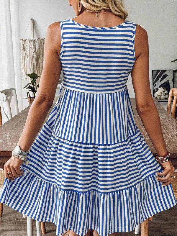 Cotton Pink Blue Multi Way Dress