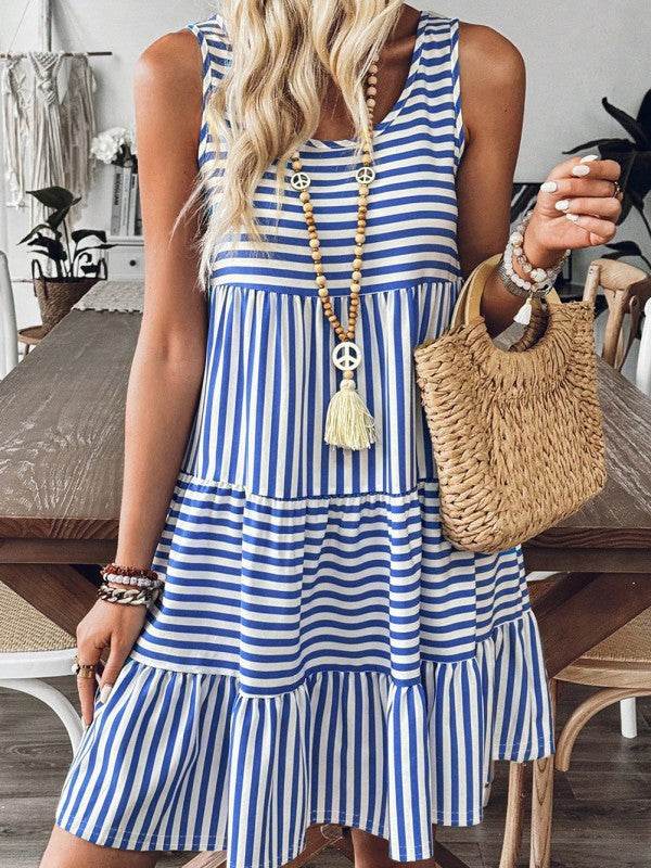 Cotton Pink Blue Multi Way Dress